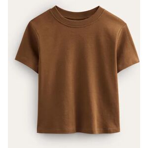 Perfect Cotton Cropped T-shirt Brown Women Boden XS Female