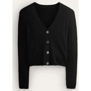 Ribbed Merino V Cardigan Black Women Boden Long Female