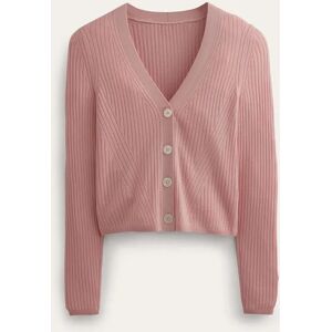 Ribbed Merino V Cardigan Pink Women Boden XS Female