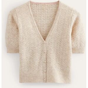 Pointelle Cardigan Natural Women Boden Short Female