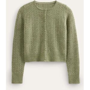 Pointelle Long-Sleeve Cardigan Green Women Boden M Female