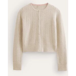 Pointelle Long-Sleeve Cardigan Natural Women Boden XS Female