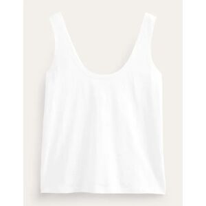 Relaxed Scoop Neck Vest White Women Boden Short Female