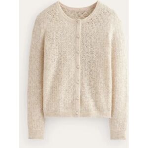 Fluffy Pointelle Cardigan Natural Women Boden Short Female