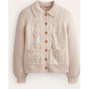 Chunky Bobble Heart Cardigan White Women Boden XL Female