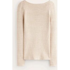 Cotton Rib Boat Neck Jumper Metallic Women Boden M Female