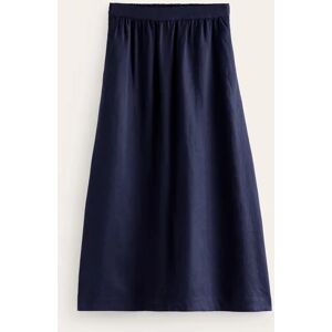 Florence Linen Midi Skirt Blue Women Boden 8 Female