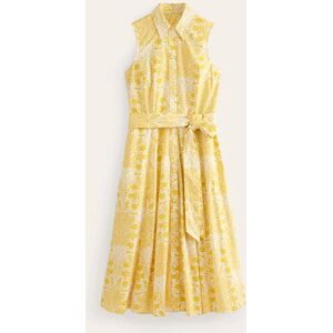 Amy Sleeveless Shirt Dress Yellow Women Boden 8 Petite Female