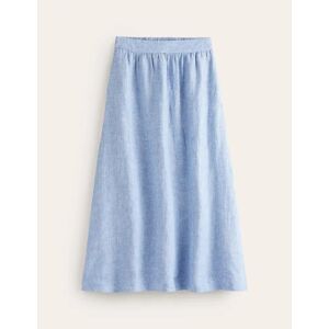 Florence Linen Midi Skirt Blue Women Boden 6 Female