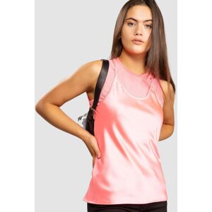 Armani Exchange Womens Layered Satin Blouse  - Rose Quartz - M - female