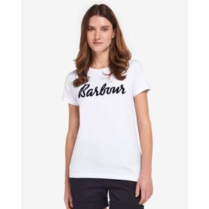 Barbour Otterburn Womens Slim Fit T-Shirt  - White/Navy WH11 - UK14 EU40 US10 - female