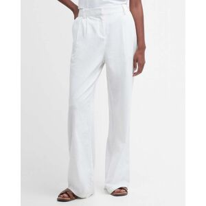 Barbour Somerland Womens Linen Trousers  - White - UK12 EU38 US8 - female