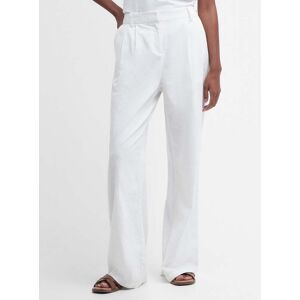 Barbour Somerland Womens Linen Trousers  - White - UK14 EU40 US10 - female