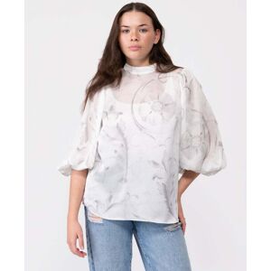 Ted Baker Lilioh Womens High Neck Balloon Sleeve Blouse  - Ivory - UK12 - female