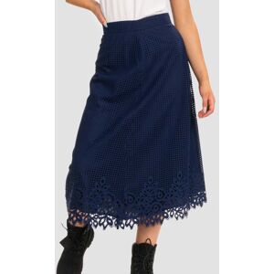 Tommy Hilfiger Helena Laser Cut Womens Skirt  - Medieval Blue - UK8 EU36 US6 - female