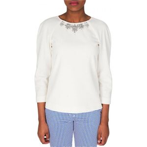 Ted Baker Embellished Cream Top - Women - Cream - Size: 6 (xxl)