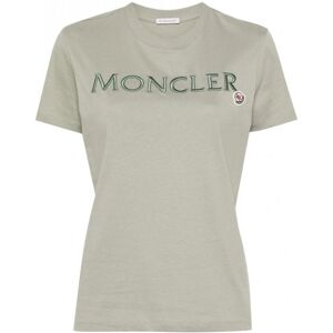 MONCLER Womens Branded Cotton T-shirt Green - Women - Green