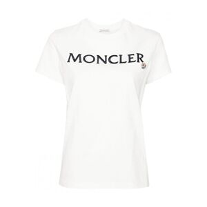 MONCLER Womens Branded Cotton T-shirt White - Women - White