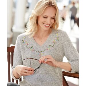 Damart Embroidered Sweater Grey female