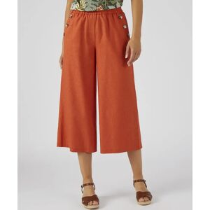 Damart Linen Rich Crop Trousers Mecca Orange female