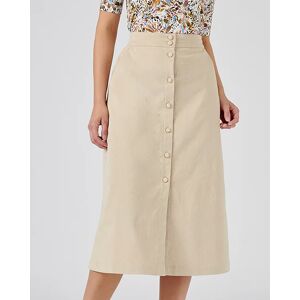 Damart Corduroy Skirt with Button Detail Ivory female