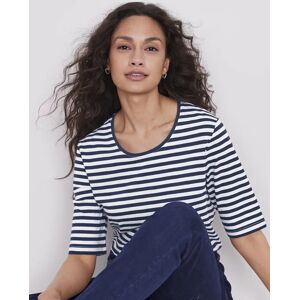 Damart Round Neck T-shirt Navy Stripe female