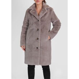 OAKWOOD Cyber Grey Faux Fur Coat Size: M, Colour: Beige Fabric - female