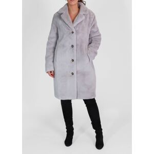 OAKWOOD Cyber Light Grey Faux Fur Coat Size: M, Colour: Grey Fabric - female