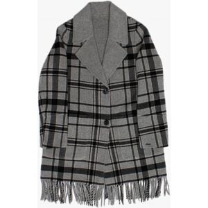 OAKWOOD Fabienne Grey Reversible Fringed Coat Size: M, Colour: Grey Fa - female