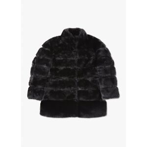 Black Faux Fur Coat Size: L, Colour: Black Fabric - female
