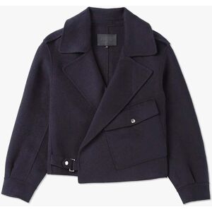 LEVETE ROOM Womens Owa Asymetric Wool Jacket In Dark Navy Size: XS, Co - female