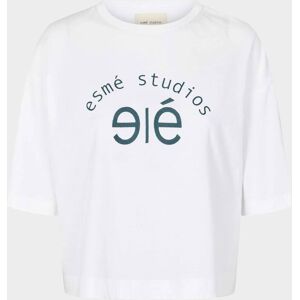 Esme Studios Women's ESPatricia 2/4 T-Shirt - GOTS In White (XL)  - White - Size: Extra Large