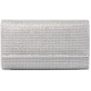 Forever New Women's Hannah Foldover Clutch Bag in Silver Metal/Polyester