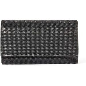 Forever New Women's Hannah Heatfix Foldover Clutch Bag in Black Outer/Polyester