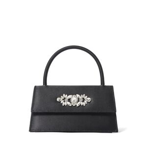 Forever New Women's Ella Mini Brooch Bag in Black Satin Outer/Polyester