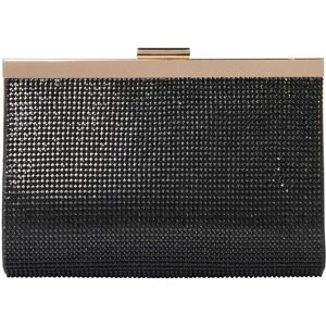 Forever New Women's Lucy Sparkle Clutch Bag in Black Glass/Metallic fibres/Polyester