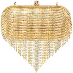 Forever New Women's Opal Sparkle Hardcase Clutch Bag in Gold Glass/Metallic fibres/Polyester