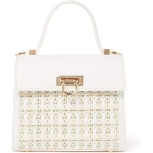 Forever New Women's Milly Basket Top-Handle Bag in White Polyurethane/Polypropylene/Polyester