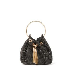 Forever New Women's Skylah Sparkle Metal-Handle Bag in Black Outer/Polyester
