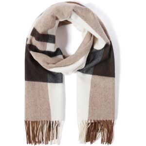 Forever New Women's Bryony Check Premium Wool Scarf in Chocolate Check 100% Wool