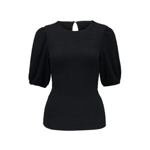 Forever New Women's Jolanta Textured Puff-Sleeve Top in Black, Size X-Small Polyester/Elastane/Polyester