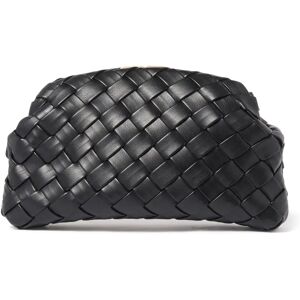 Forever New Women's Winifred Weave Clutch Bag in Black Polyurethane/Polyester