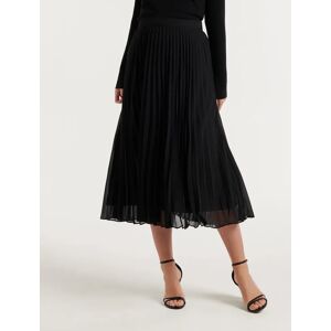Forever New Women's Hailee Pleated Skirt in Black, Size 16 Main/Polyester