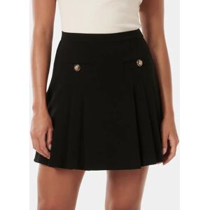 Forever New Women's Jessica Mini Button Kilt in Black, Size 16 Polyester/Elastane