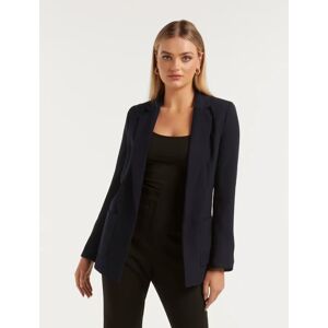 Forever New Women's Tess Boyfriend Blazer Jacket in Navy, Size 16 Polyester/Elastane