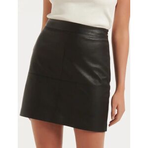 Forever New Women's Ellen Vegan Leather Mini Skirt in Black, Size 6 Polyester with polyurethane coating/Polyester/Elastane