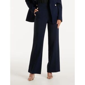 Forever New Women's Megan Button Wide Leg Pant in Navy, Size 16 Polyester/Viscose/Elastane