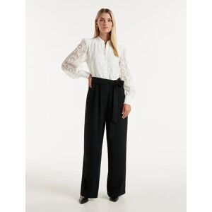 Forever New Women's Eddie Lace Jumpsuit in Porcelain/Black, Size 10 Main/Polyester