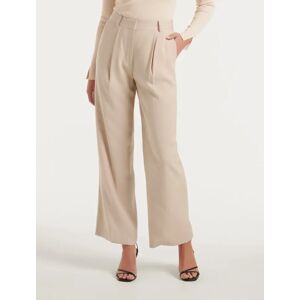 Forever New Women's Ines Tailored Straight-Leg Pants in Neutral, Size 14 Viscose/Polyester