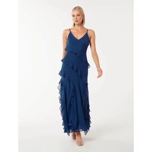Forever New Women's Poppy Ruffle Gown in Sapphire Blue, Size 6 Main/Polyester